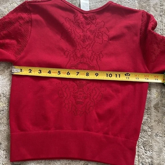 Fabletics Flora Seamless Long Sleeve Top Red - Picture 10 of 11